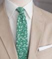 Zelená kravatová sada s kvietkami