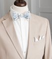 White Pastel Blue self-tie bow tie