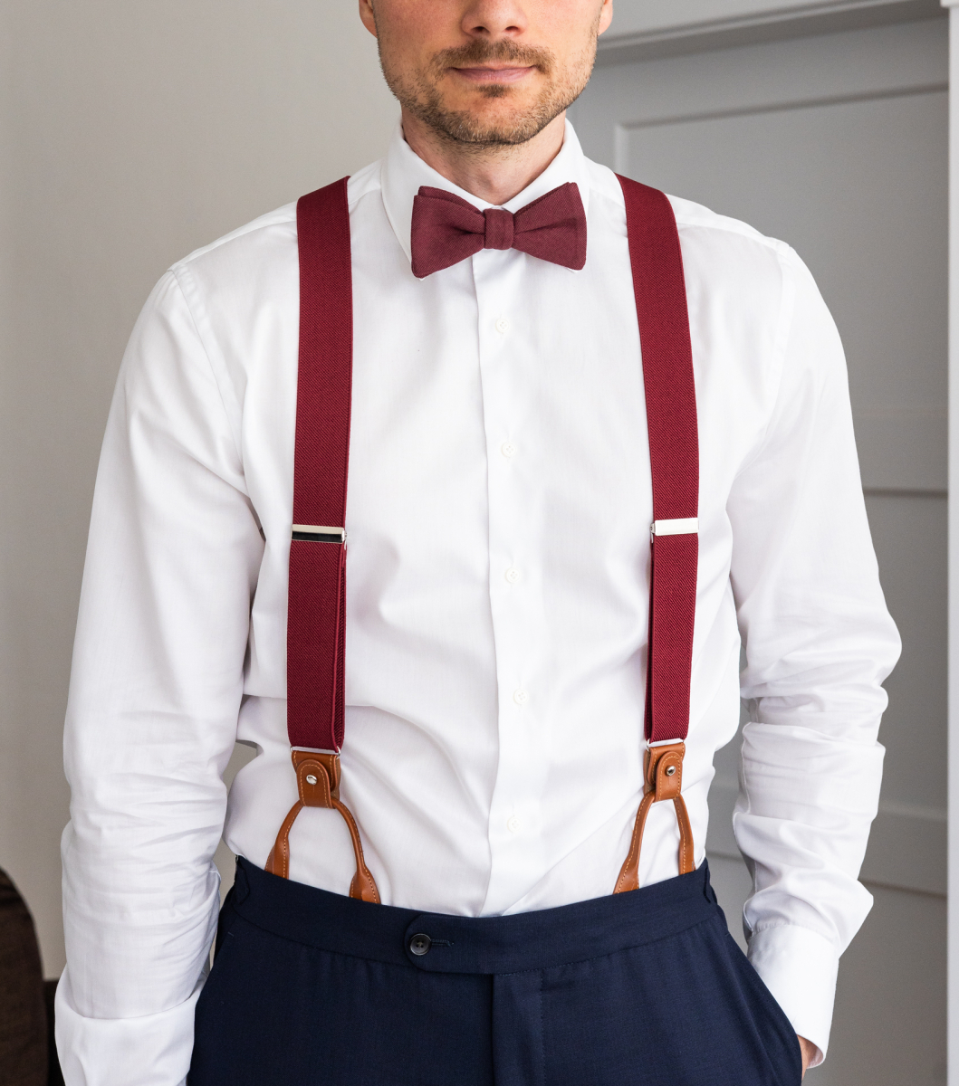 burgundy bow tie self tie