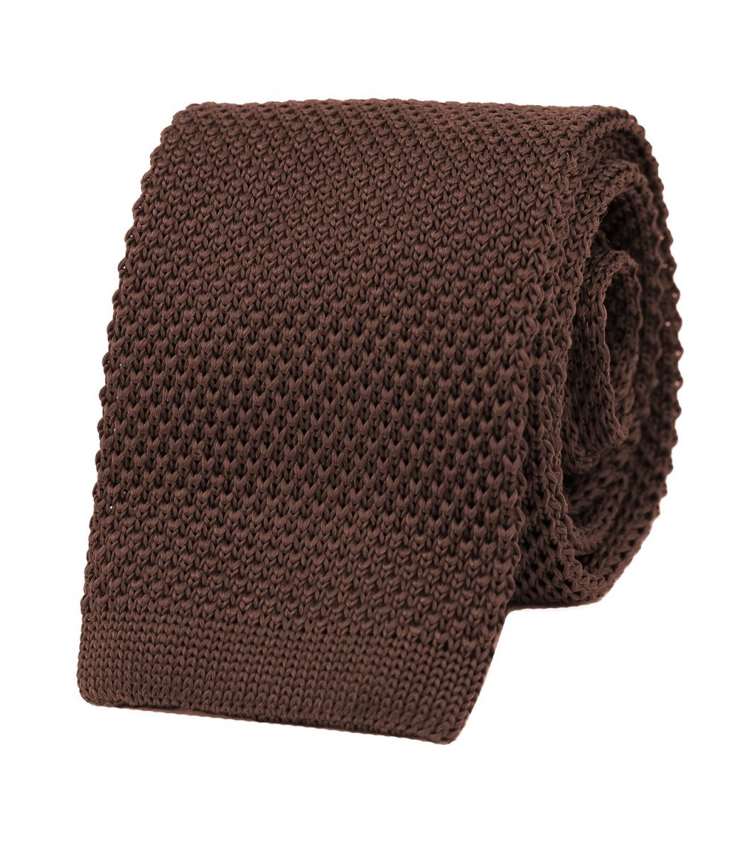 Chocolate brown knitted tie | bubibubi.eu
