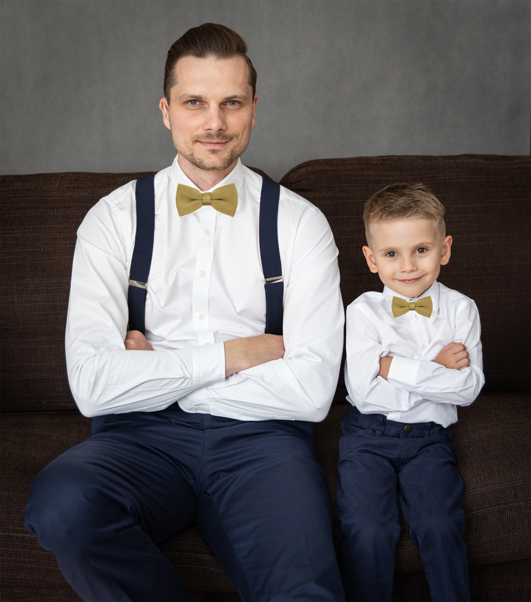 SYAYA Boys Knit Bow Tie - Vintage Woven Pre-Tied Adjustable Kids Bowtie