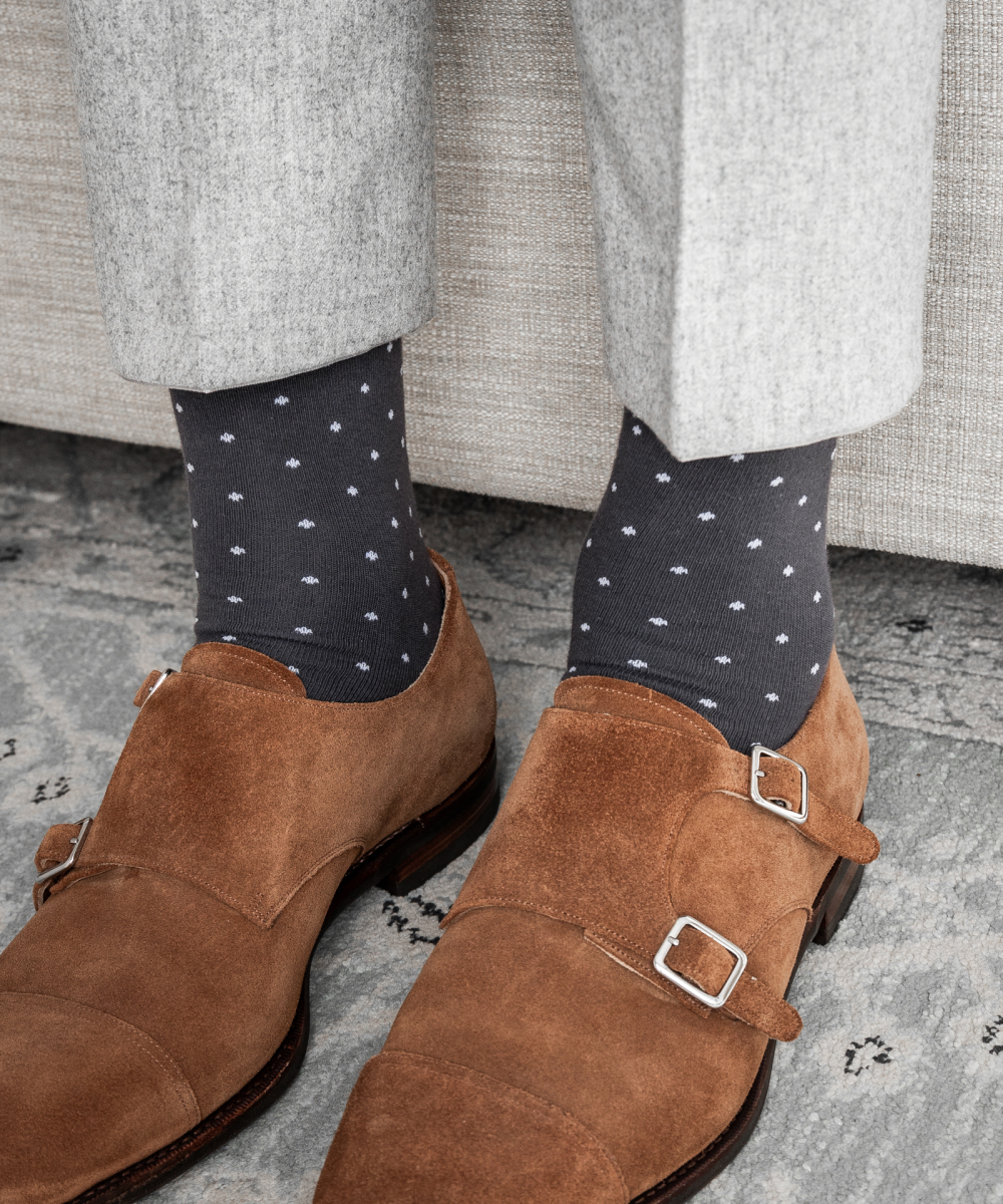 Grey polka dot socks bubibubi.eu