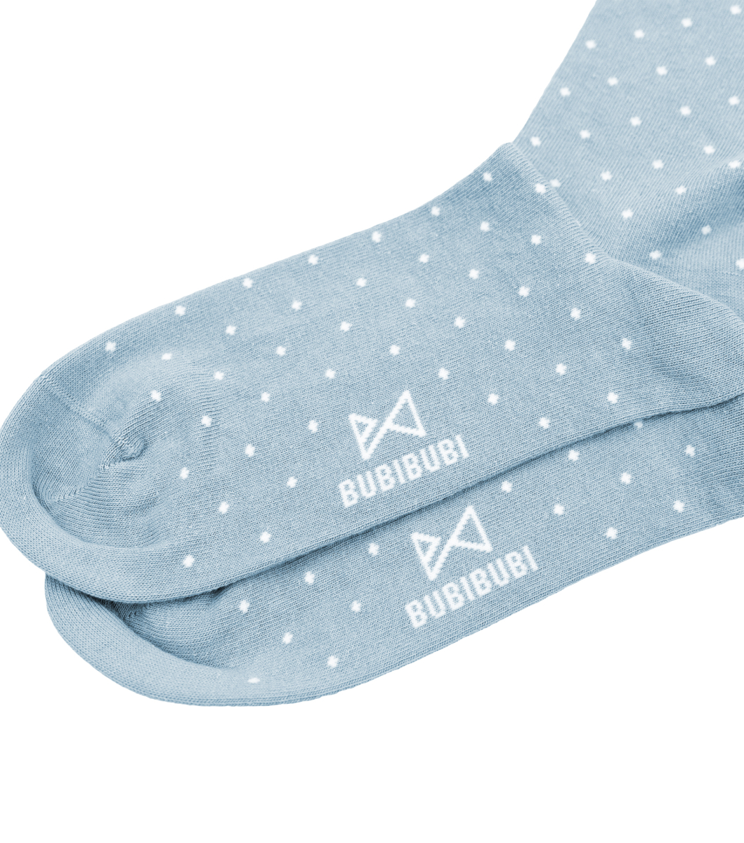 Blue grey polka dot socks bubibubi.eu