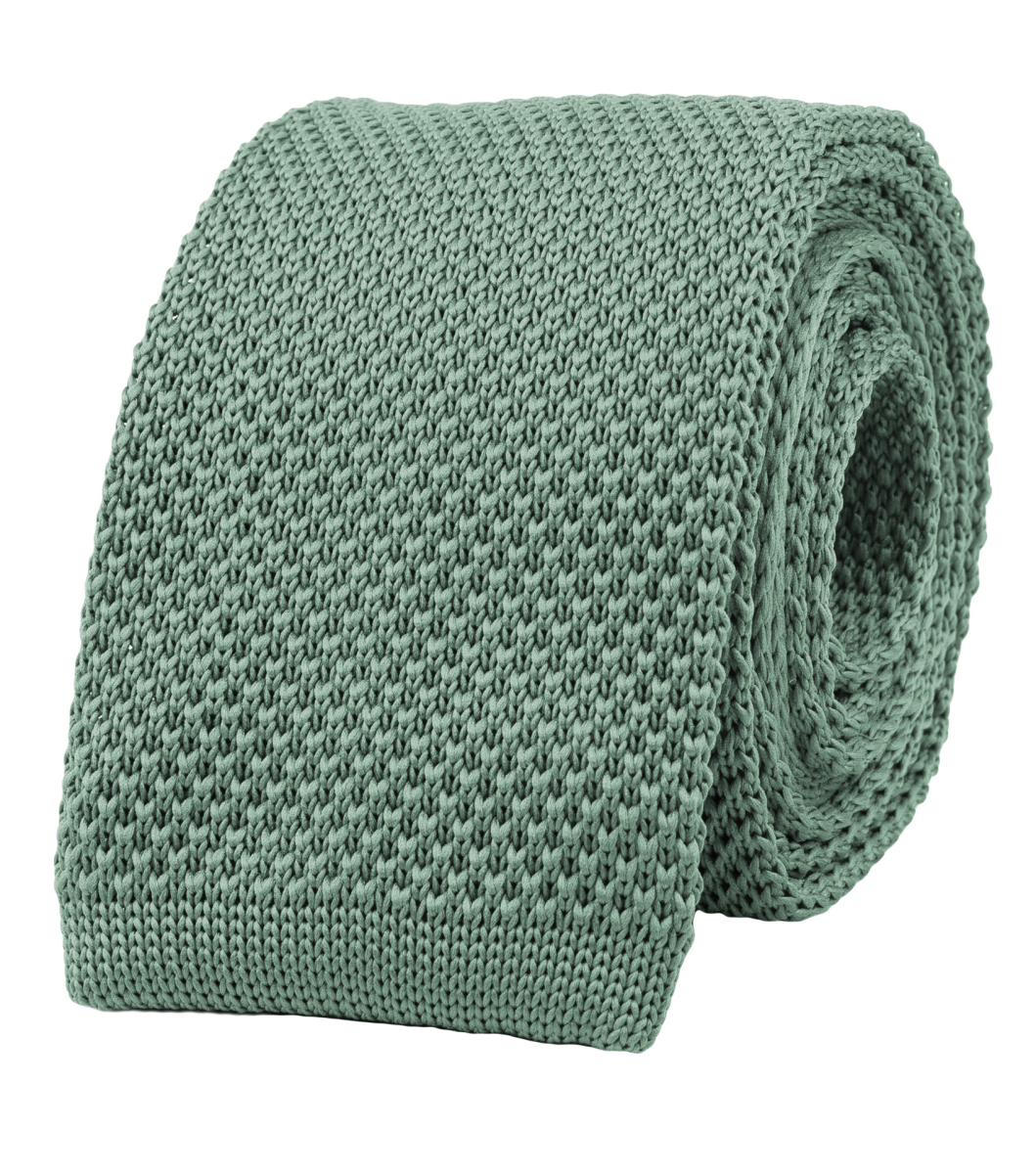 Sage green knitted tie | bubibubi.store