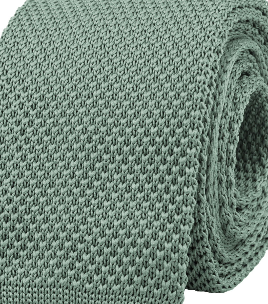 Sage green knitted tie | bubibubi.store