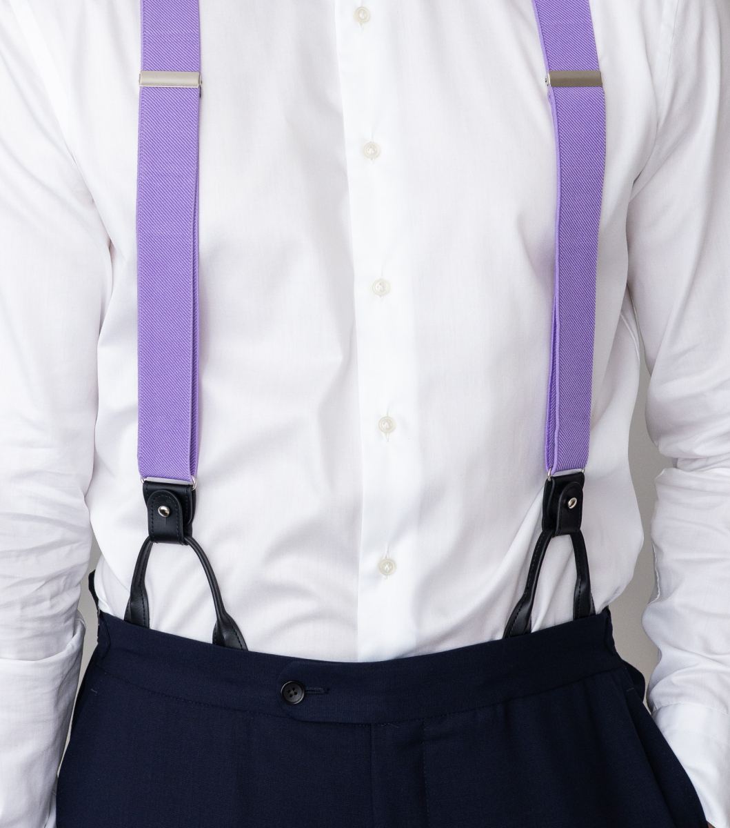 fitted lace wedding dress Barry. Wang Black Purple Paisley Y Back Adjustable Suspenders Tie Set