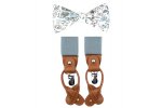 Pastel Blue bow tie suspenders set