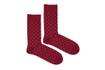 Červené ponožky s puntíky