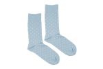 Modrošedé ponožky s puntíky