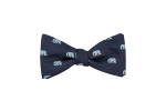 Navy blue elephant self-tie bow tie