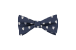 Navy blue lion self-tie bow tie