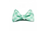 Mint gingham self-tie bow tie