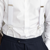 White men's suspenders with white loops | bubibubi.store