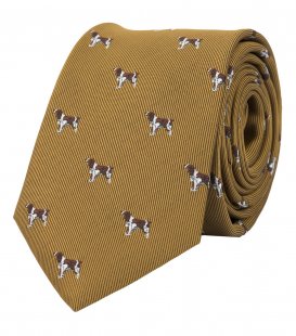 Žltá kravata so psami
