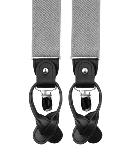 Light grey suspenders with black loops
