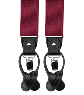 Burgundy suspenders with black loops