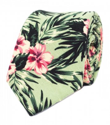 Green Aloha tie