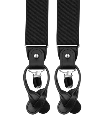 Black suspenders with black loops