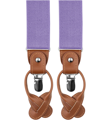 Lilac suspenders with brown loops