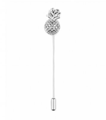 Silver pineapple lapel pin