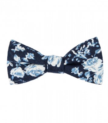 Navy Midnight Rose self-tie bow tie