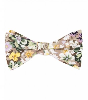 Beige Nougat Bloom bow tie