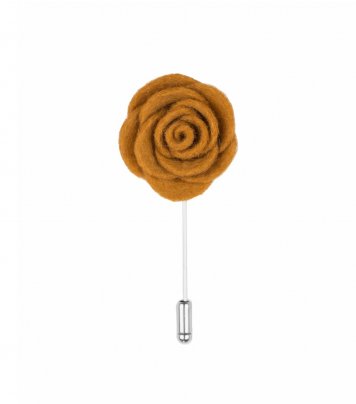 Mustard lapel flower pin