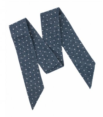 Blue white dots ladies bow