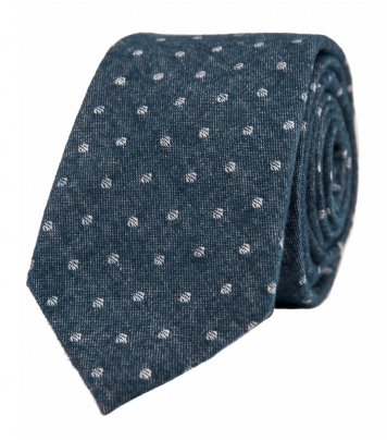 Blue white dots necktie