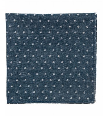 Blue white dots pocket square