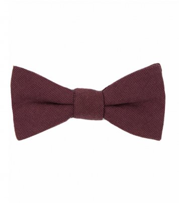 Solid Burgundy red bow tie