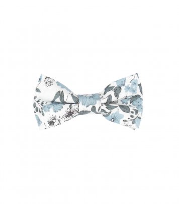 White Pastel Blue kids bow tie