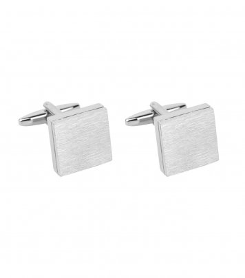 Silver matte square cufflinks
