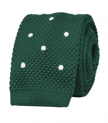 Green polka dot knitted tie