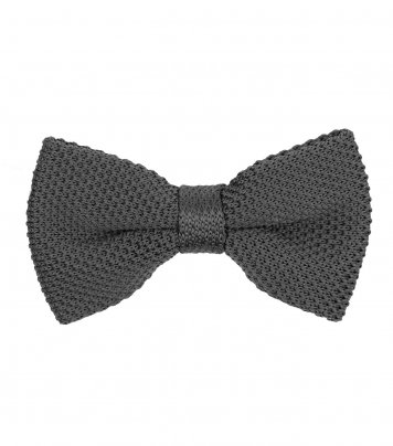 Grey knitted bow tie
