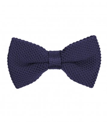 Navy blue knitted bow tie