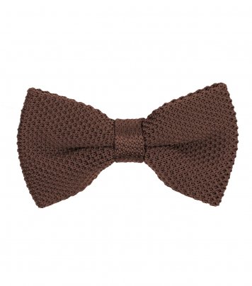 Chocolate brown knitted bow tie