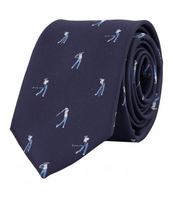 Navy blue golf necktie