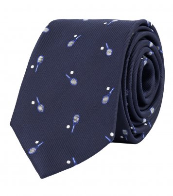 Navy blue tennis necktie