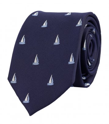 Navy blue yacht necktie