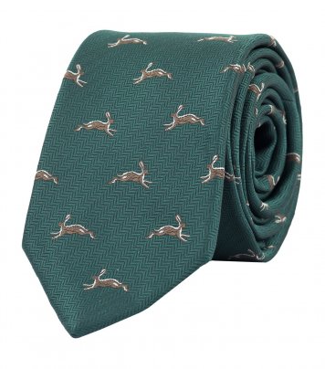 Green rabbit necktie