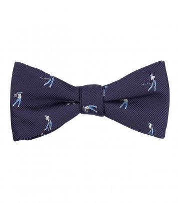 Navy blue golf self-tie bow tie