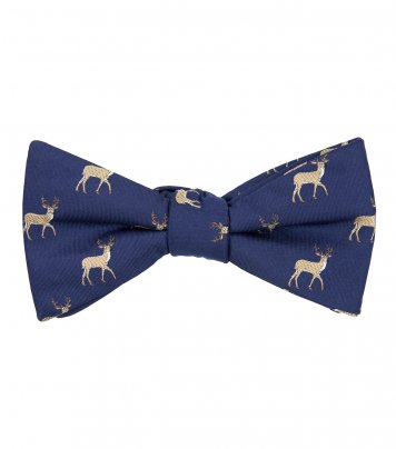 Navy blue deer bow tie