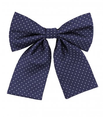Navy blue polka dots ladies bow tie