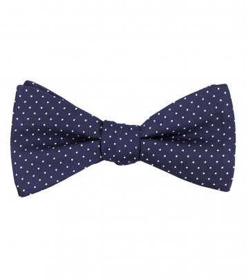 Navy blue polka dot bow tie