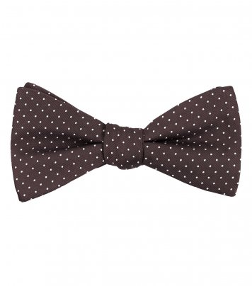 Brown self-tie polka dot bow tie