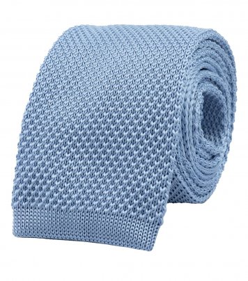 Modrá pletená kravata Dusty blue