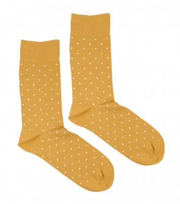Horčicové ponožky s bodkami