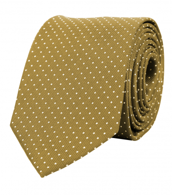 Yellow necktie with polka dots