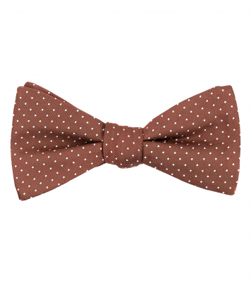 Orange polka dot self-tie bow tie